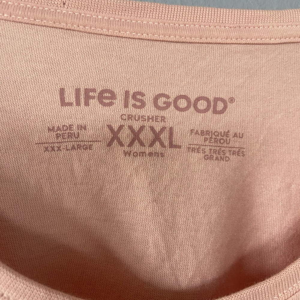 🛑SOLD Life is Good Pink Sunset Dog Graphic Tee Size XXXL - Picture 4 of 5